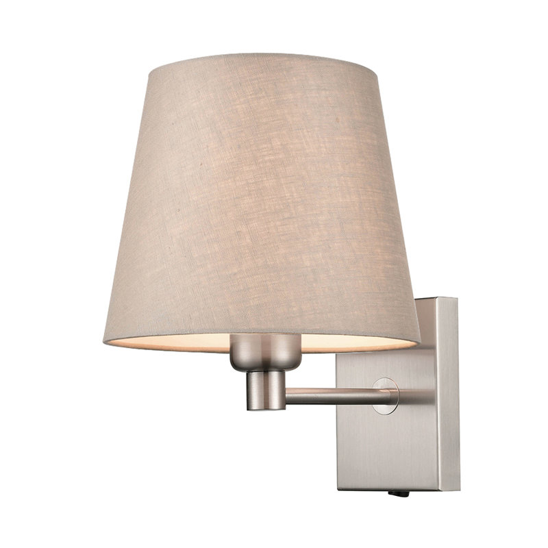 Potashnick Armed Sconce, Nickel, Taupe