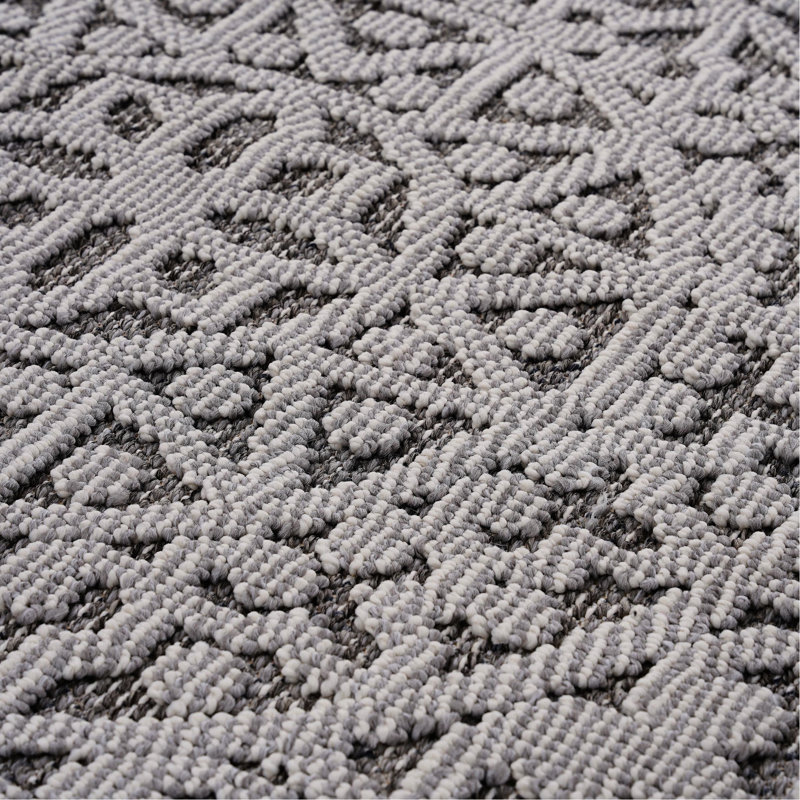 Revêtement de sol en médaillon gris / blanc 6X9, Rectangle 6 pi 5 po x 7 pi 10 po