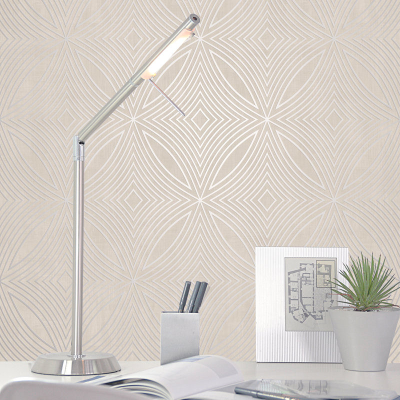 Robbin 10m x 53cm Textured Metallic Finish Non-pasted Wallpaper Roll, Taupe/ Silver
