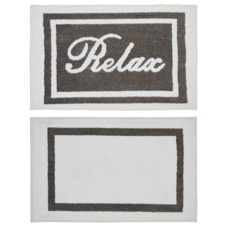 Ensemble de tapis de bain 2 pièces Sunbriar, Gris / blanc