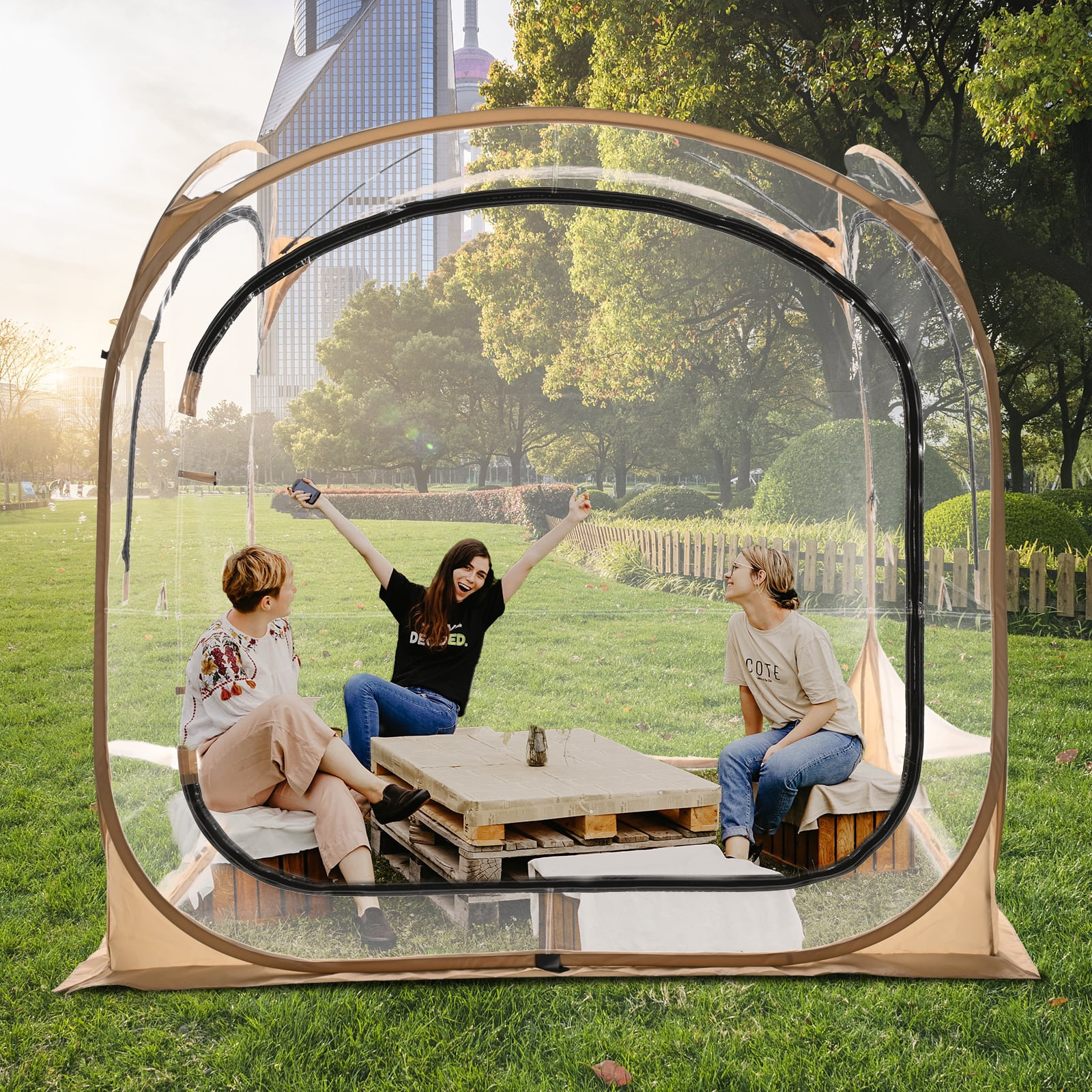 Instant Pop-Up Sports Tent For 4-8 People – Clear Bubble Shelter, Weather-Proof