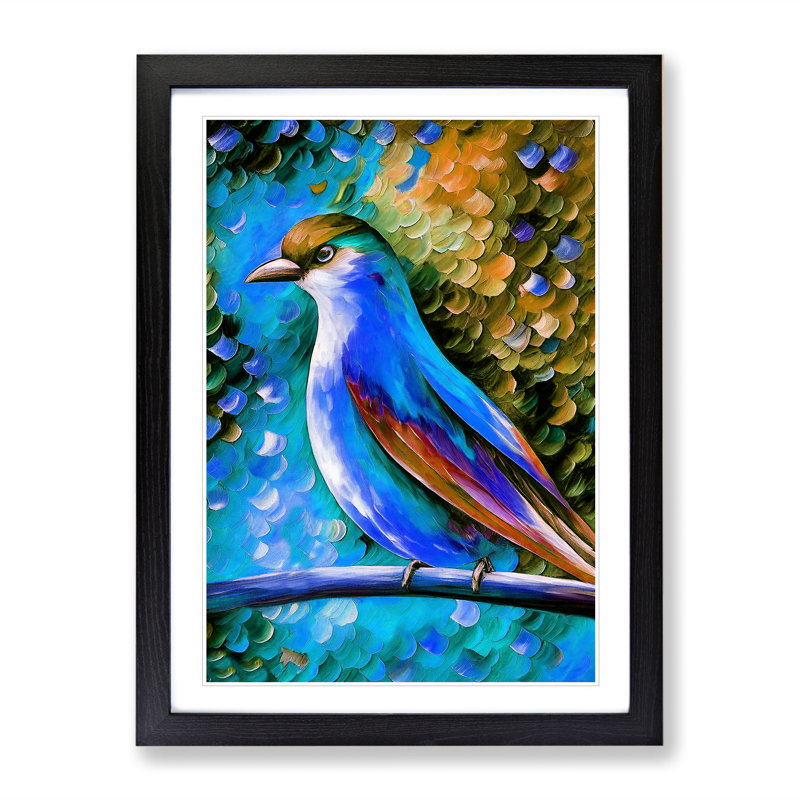 View Of A Bird No.2 - Single Picture Frame Painting, 34cm H x 25cm W x 2cm D, Black Framed