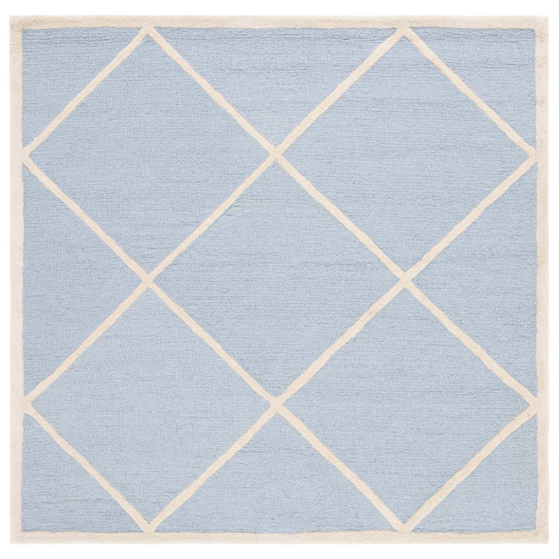 Sanyla Hand Tufted Wool Geometric Rug, Square 6'