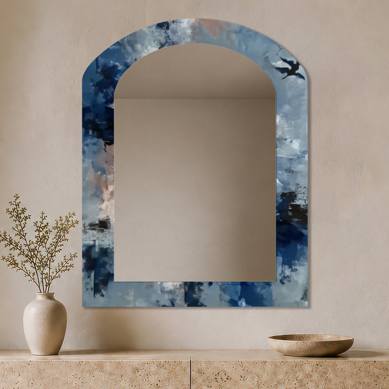 Miroir mural Glam - Blue White, 43" x 33"