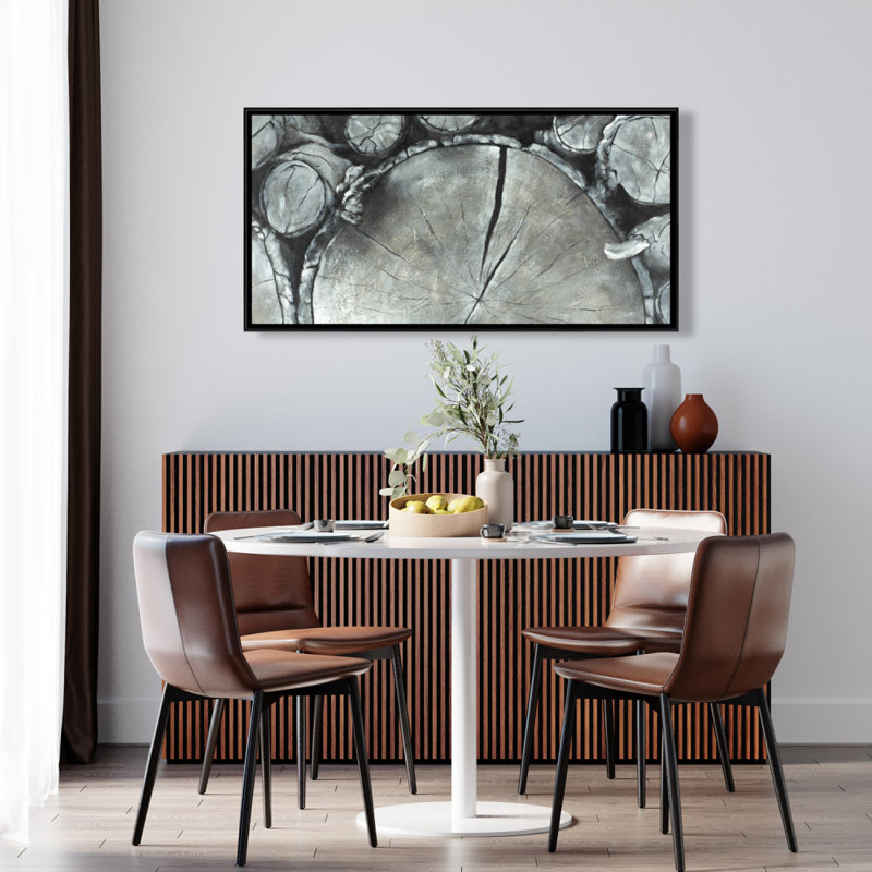 Stacked wood logs - 24"x48" Framed canvas