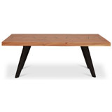 Solid Wood Top Metal Base Dining Table