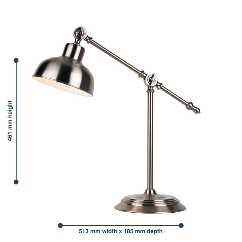 Larosa Metal Table Lamp, Satin Nickel