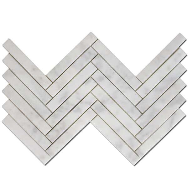 1x6 IMPERIAL WHITE HERRINGBONE HONED