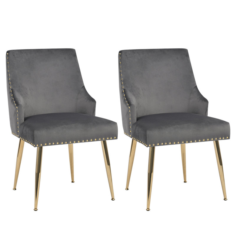 Ensemble de 2 chaises d'appoint Hengming, Doré, Doré