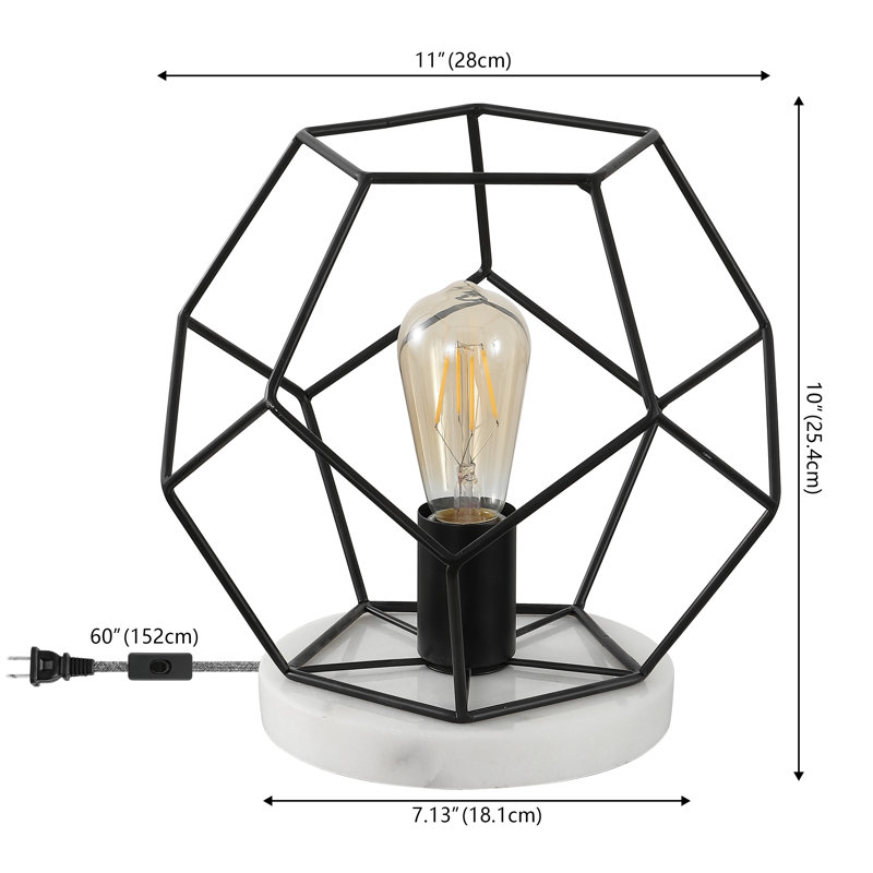 Lampe de table 10 "Kelleher, Noir / blanc