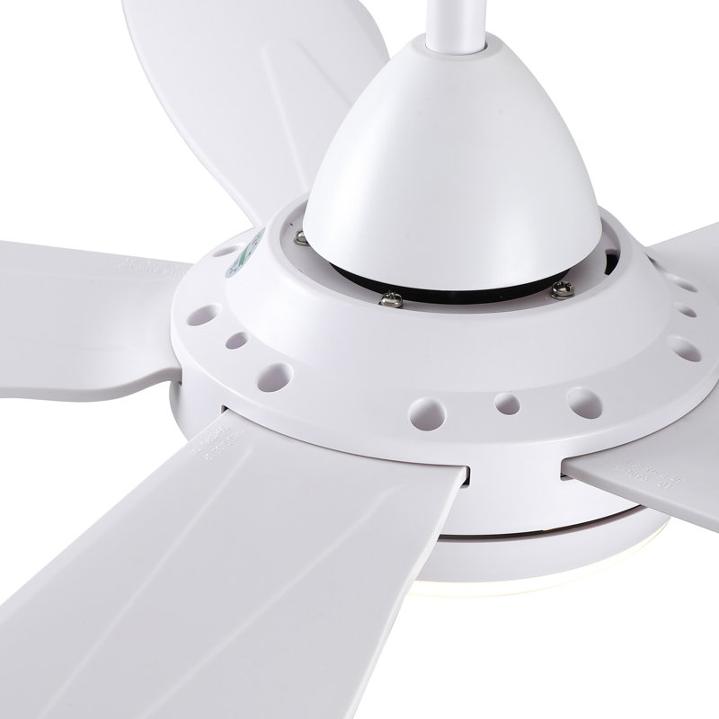 Ventilateur de plafond à DEL intégré 56 po avec pales en ABS, Blanc, Blanc