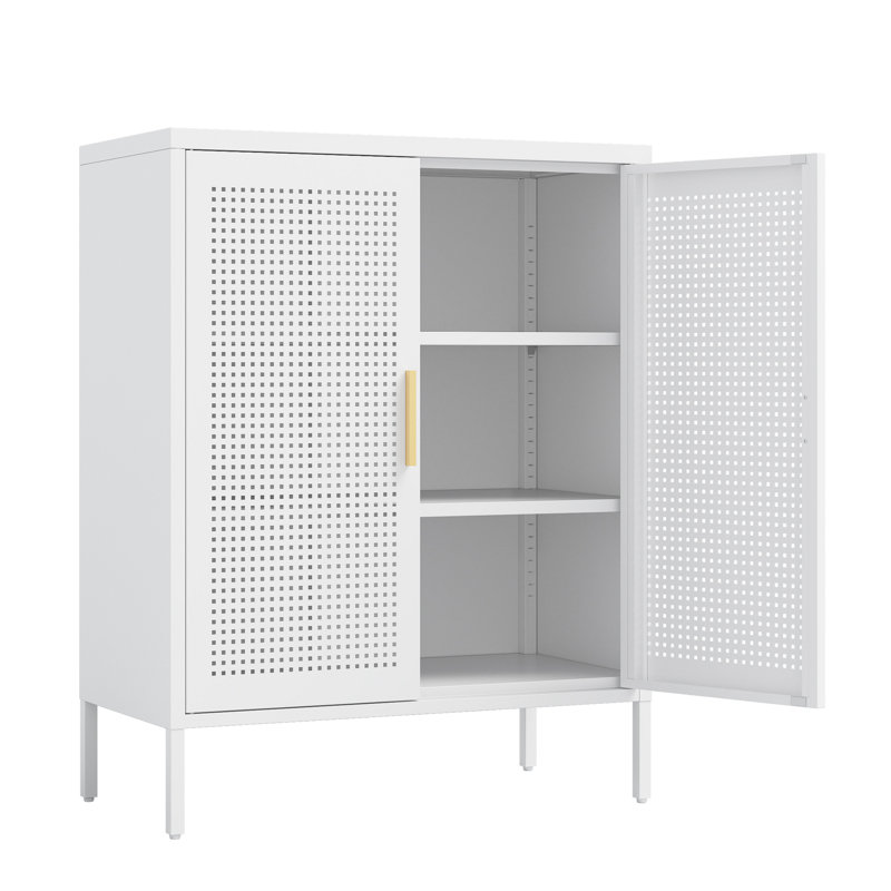 Hayslee 2-Door Heavy-Duty Metal Storage Cabinet - No Lock Design, 2 Adjustable Shelves (180 lbs Each), Steel File Cabinet for Home Office, Garage & Gym, Wall-Mountable