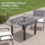 Table de salle à manger extensible en aluminium pour 4 à 6 personnes, gris