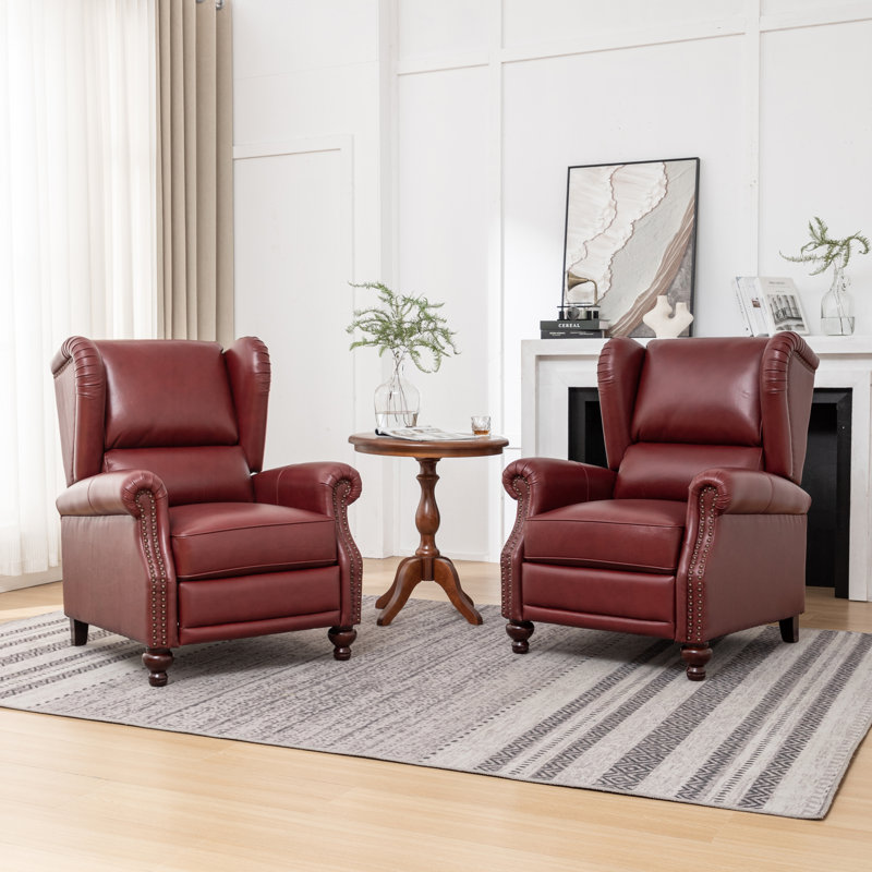 Fauteuil inclinable en cuir véritable, Bourgogne