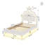 3' Single Upholstered Princess Bed with LED Light-1537799811