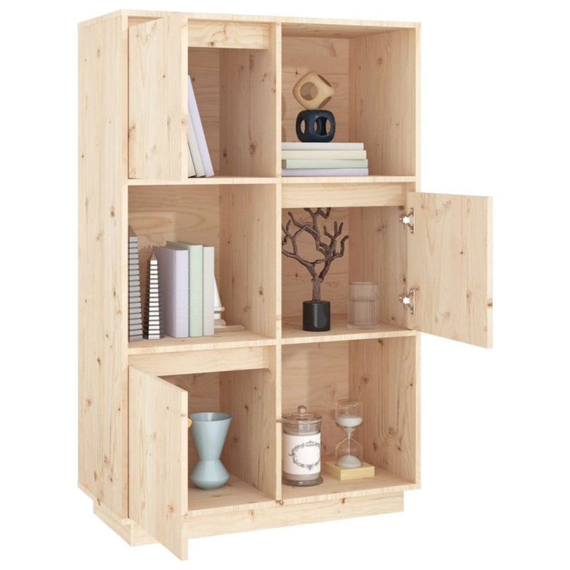 Arenijus 117cm H x 74cm W Bookcase, Natural sheesam wood