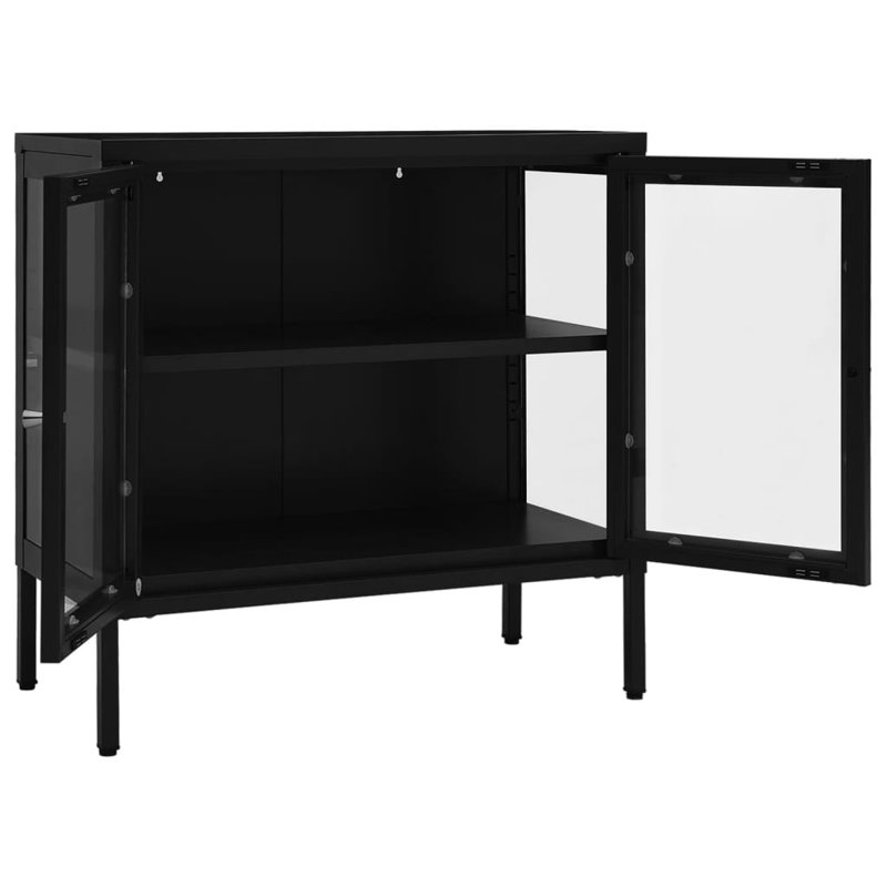 Sideboard Black Powder-coated steel Medium Sideboard, Black, 70cm H x 70cm W x 35cm D