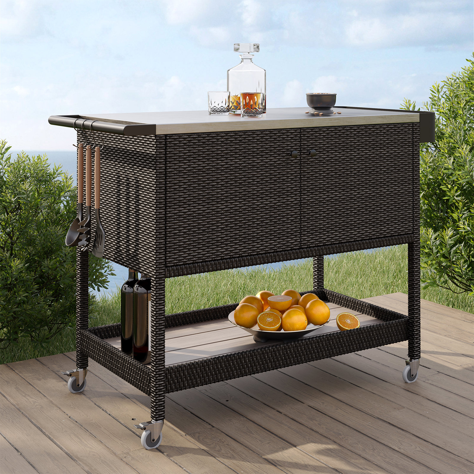 Wade Logan® Casellas Bar Cart & Reviews | Wayfair