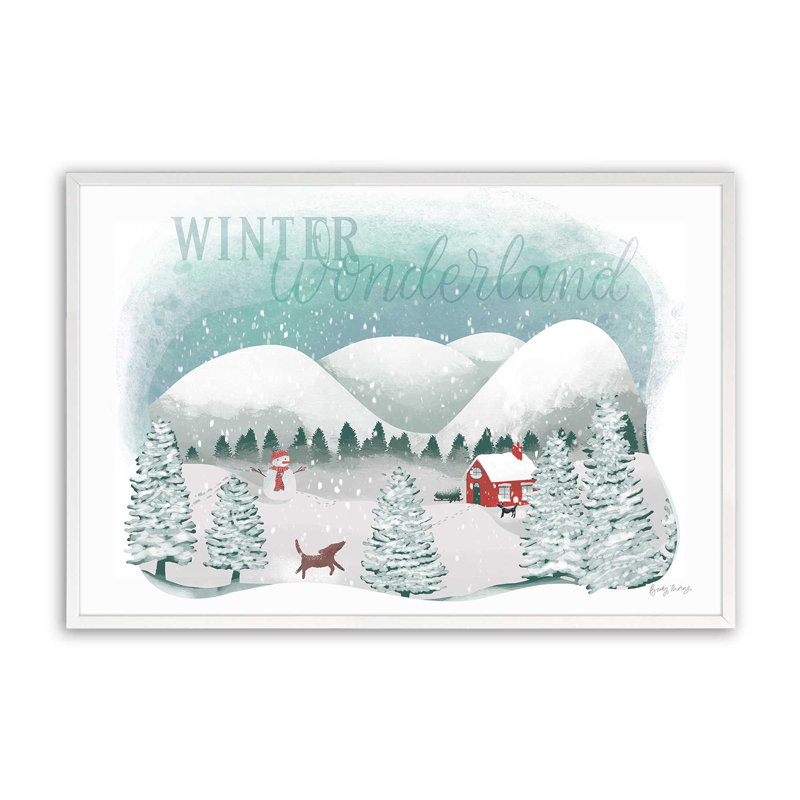 Rustic Winter Wonderland, reproduction encadrée, Cadre simple blanc opaque, H 13 po x l 17 po x P 1,25 po