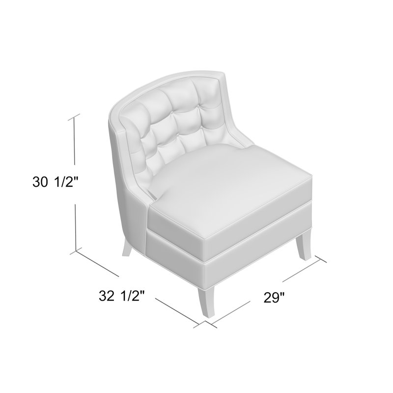 Chaise d'appoint avec coussin en polyester de 29 po de largeur Social, Port d'Élise, Ébène vintage