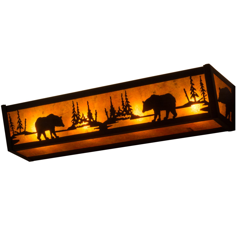 Rustic Lodge 4 - Light Bath Bar, Flat Black