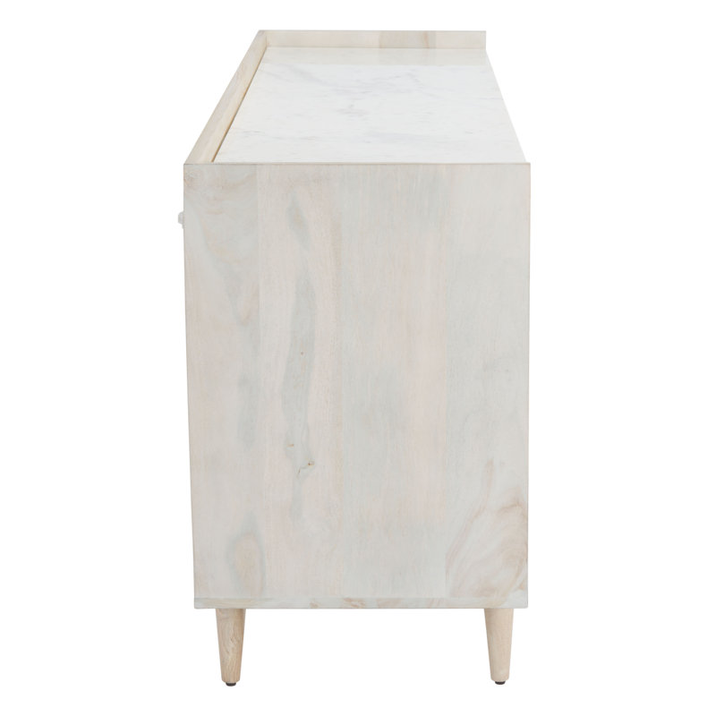 Cora Rose 62.9'' W Solid Wood Sideboard, White/White