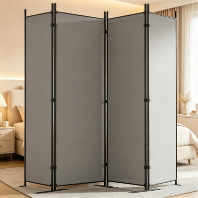 88"W X 70.5"H Room Divider, Tall Folding Privacy Partition Screen, Portable Wall Divider, Freestanding 4 Panel, For Dorm Studio Office