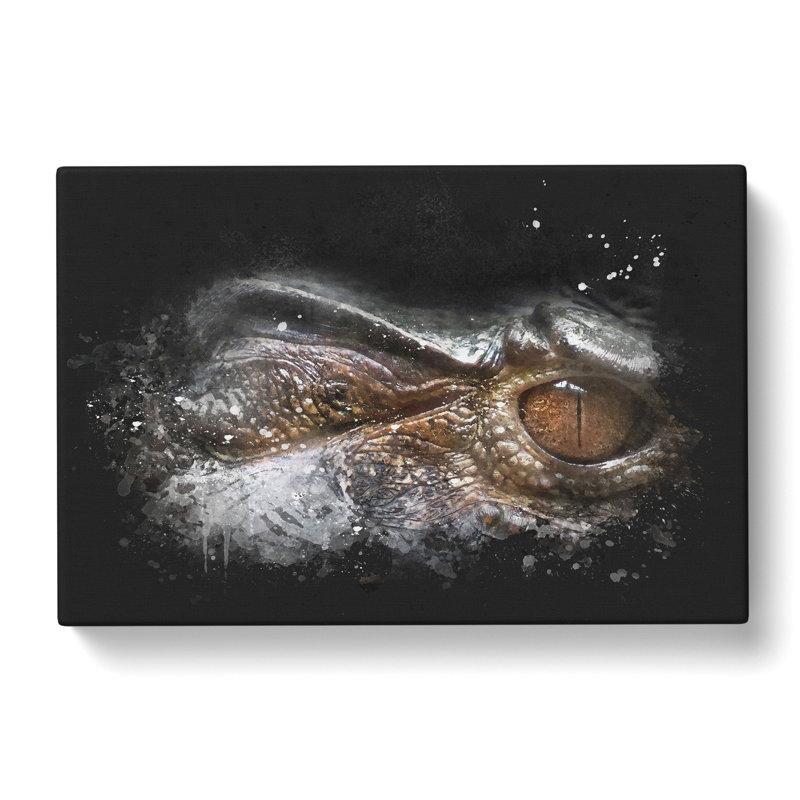 Alligator Watchful Eye - Wrapped Canvas Print, 40cm H x 60cm W x 3cm D