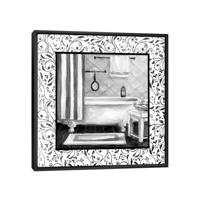 «Bath I», impression sur toile, H 18 po x l 18 po x P 1,5 po, Toile avec cadre noir, Pas de tapis