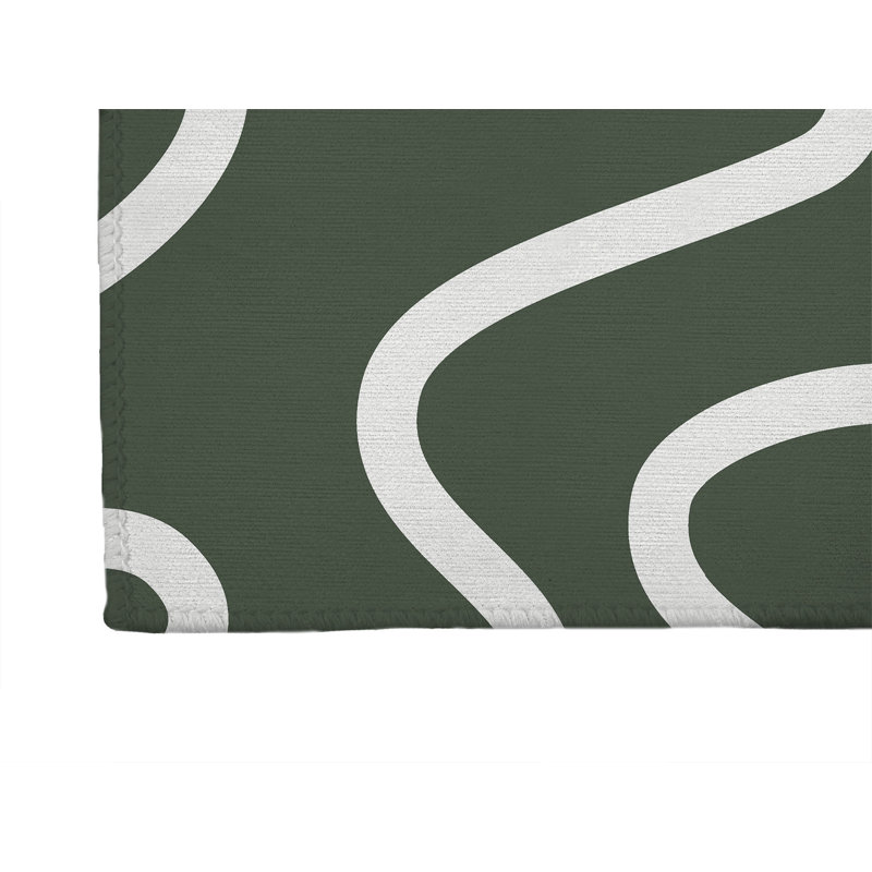 Squig Non-Slip Outdoor Rug, Runner 2'6" x 8'