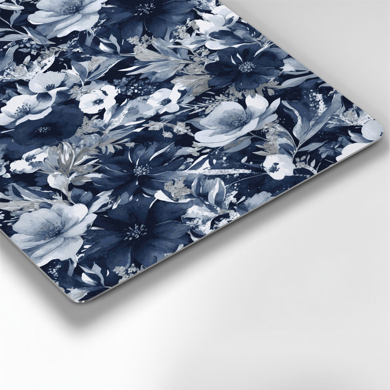 Aquarelle florale, art mural gris en métal 61, H 14 po x l 11 po
