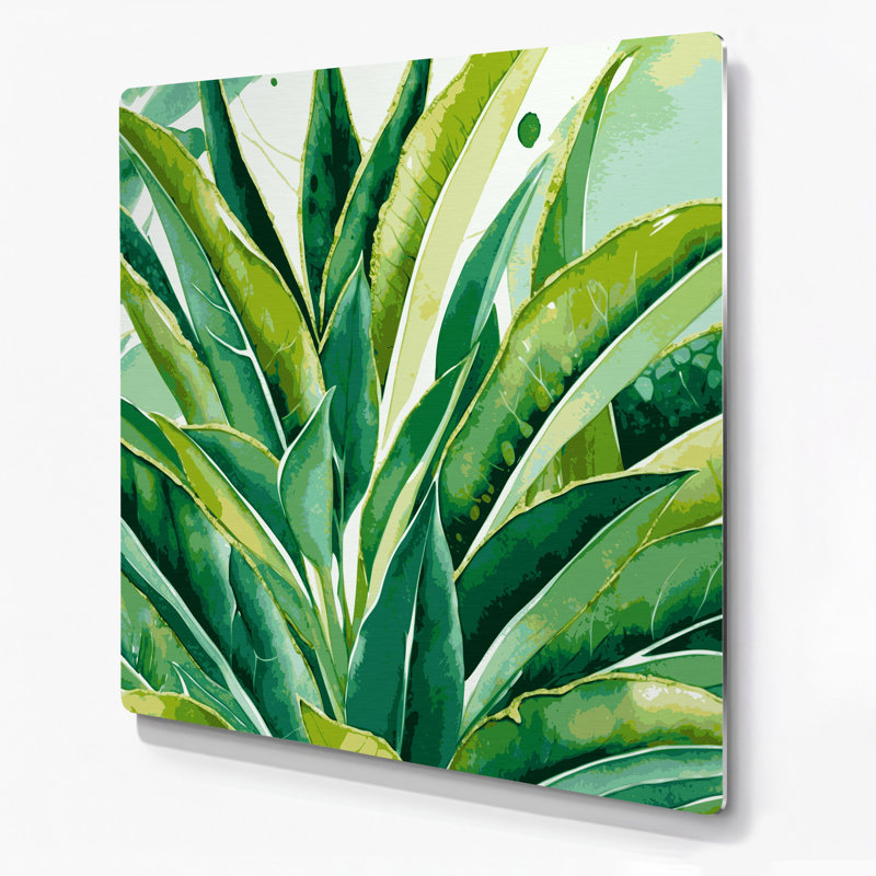 «Botanical Jade Plant», art mural en métal vert, H 8 po x l 8 po