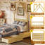 Cadre de lit simple pour enfant, lit Montessori House avec tiroirs de rangement, lit plateforme en bois avec tête de lit, aucun sommier nécessaire, naturel-1765241010