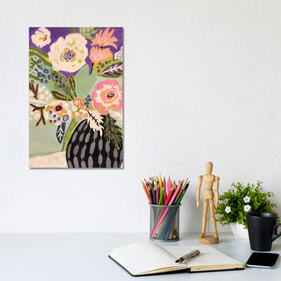 Fleurs fraîches dans un vase I - reproduction d'art murale - toile tendue