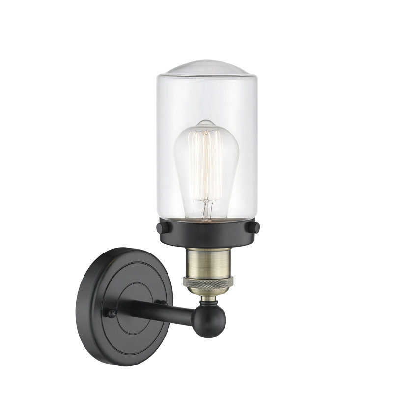Cantril Armed Sconce, Clear, Black Antique Brass