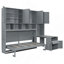 Lit escamotable mural simple avec placard, tiroirs et bureau - gris-1897236815