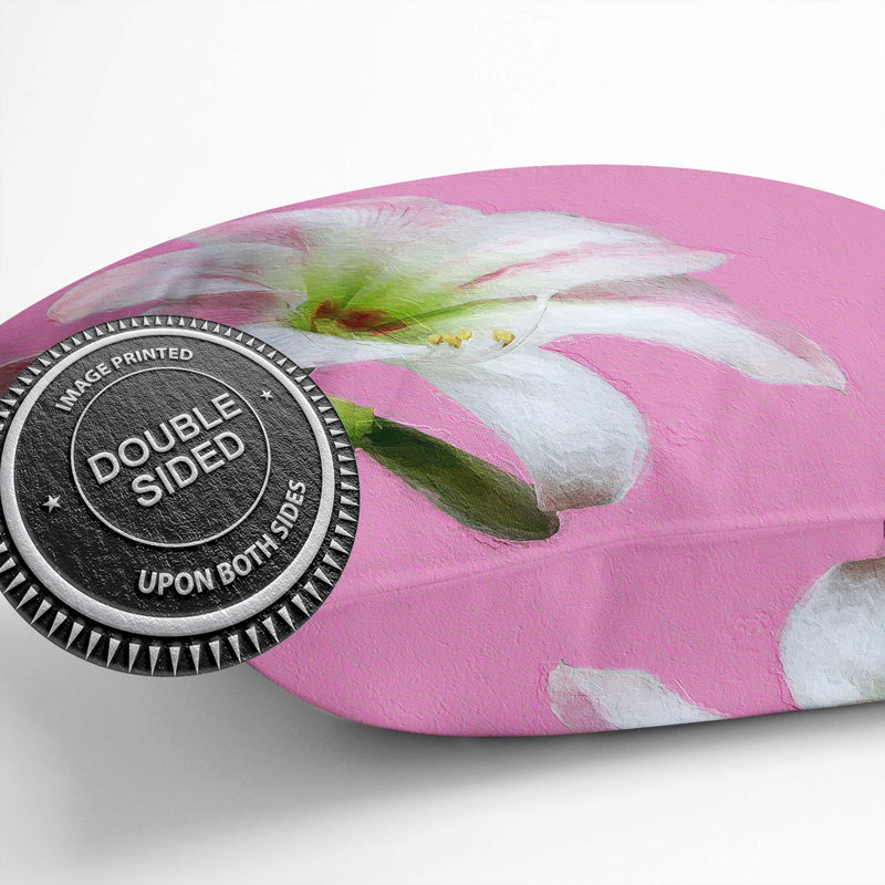 Amaryllis Flower Cushion with Filling, 40cm H x 40cm W x 15cm D