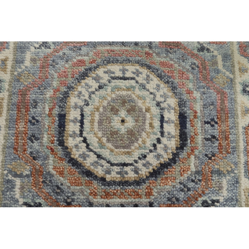 New Indian Mamluk Runner Wool On Cotton 2Ft7inx19ft4in Slate