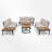 6 - Person Modular Patio Conversation Set with Cushions-1028064278