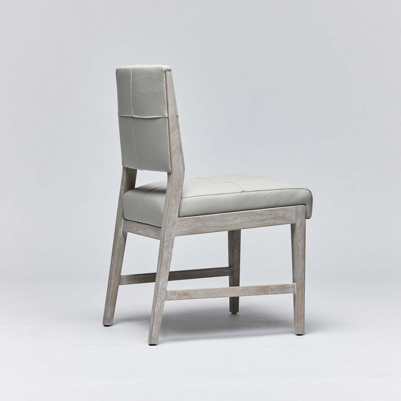 Essex Leather Dining Chair, Cliffside Gray
