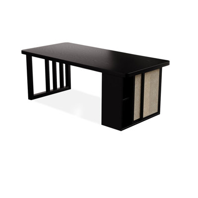 Black Rectangular Solid Wood desks