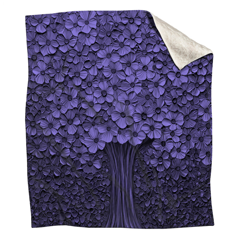 Couvertures mauves à motif floral, L 60 po x H 80 po