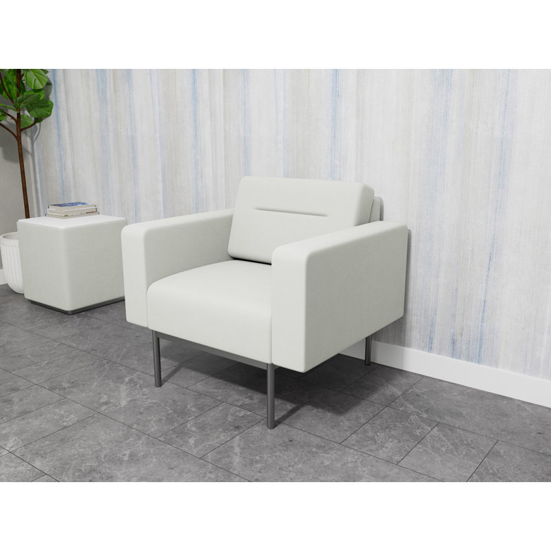 Chaise d'invité de réception Darsey, Argent argent, Ombre portes ouvertes, Without Power