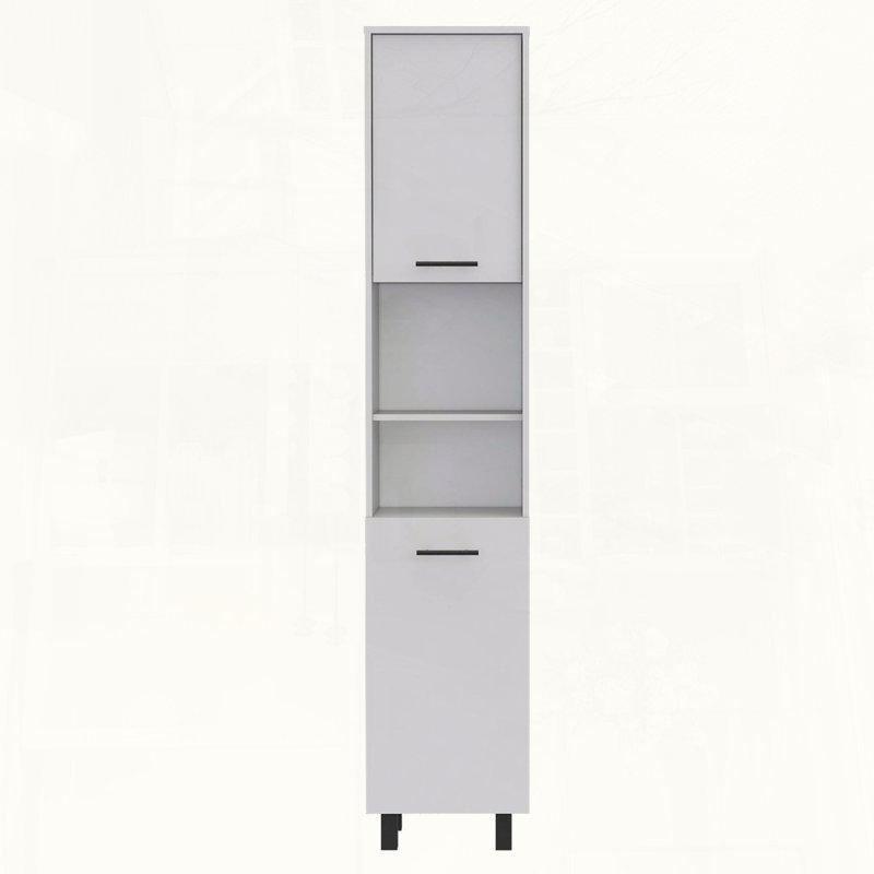 Garde-manger Hobart, quatre pieds, trois tablettes intérieures, deux tablettes, deux armoires, Gris
