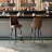 James Metal Barstool with Swivel Vinyl Upholstered Bucket Seat and Footrest-55850515-100041925
