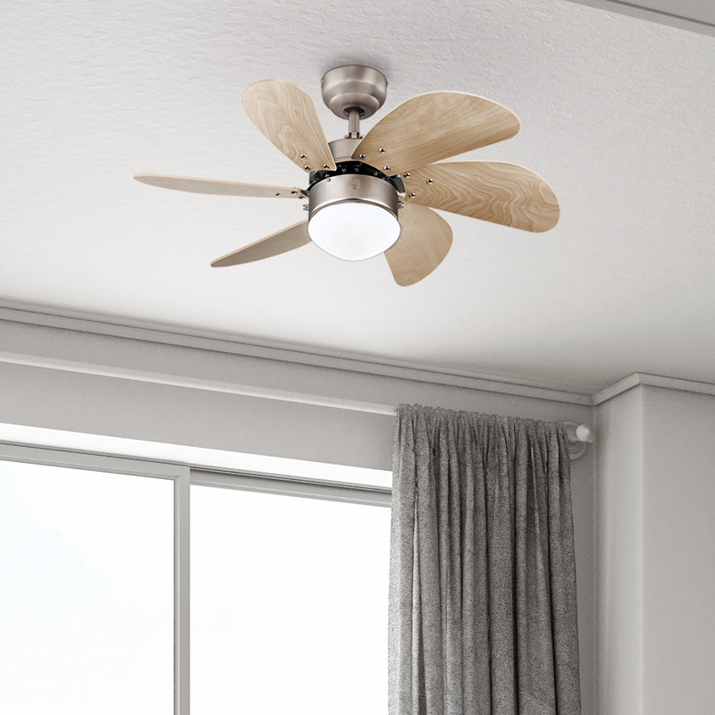 Jerseyville 30'' Ceiling Fan with Light Kit, Brushed Aluminum