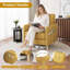 Ensemble de 2 fauteuils capitonnés en chenille avec poches de rangement George-911543955