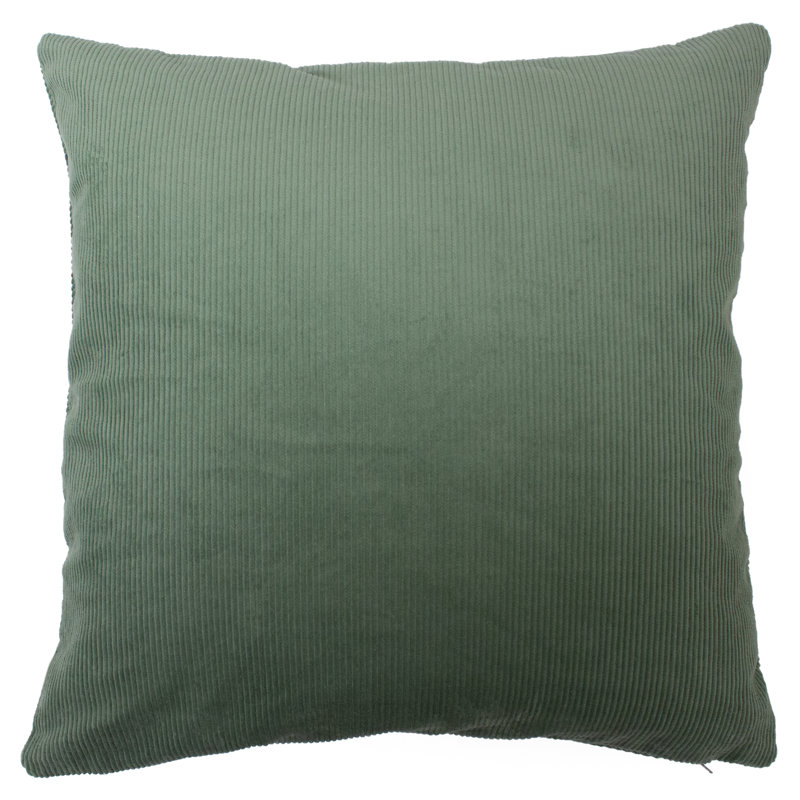 Jagger Geometric Square Throw Cushion, Feathers, Green