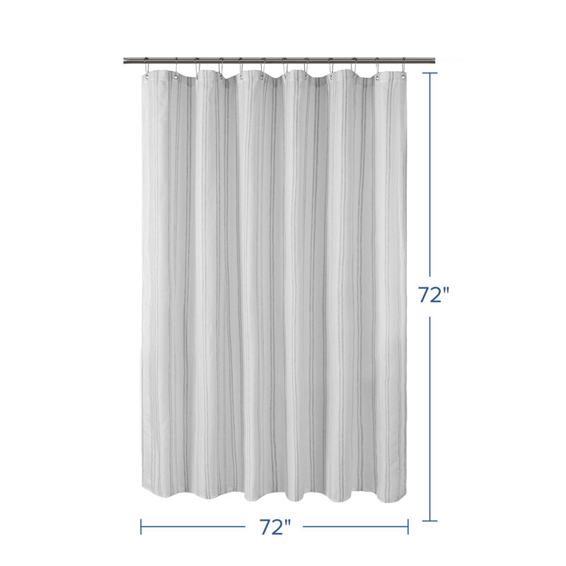 Chenille Stripe Shower Curtain, Gray