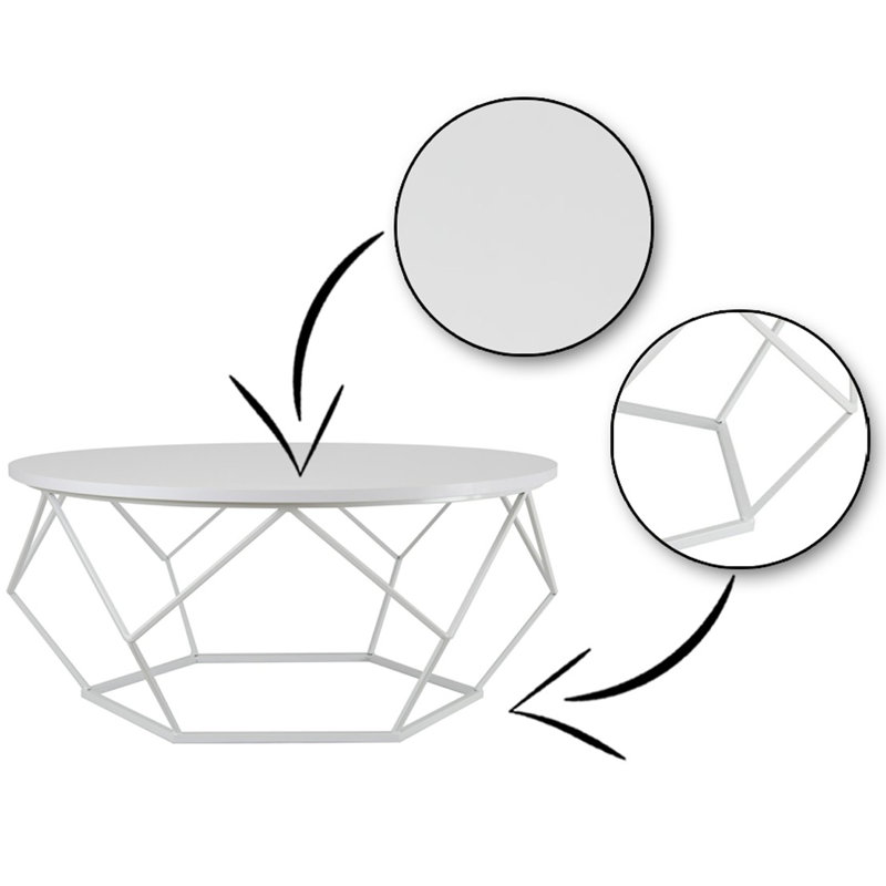 Frame Coffee Table, White, White